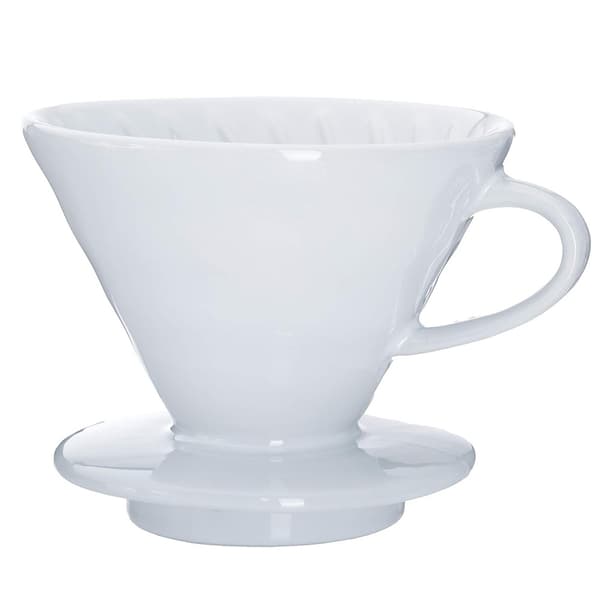 V60 kaffetratt i keramik / vit pour over filterhållare / bryggt