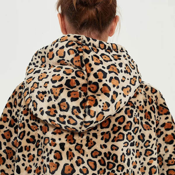 Oversized hoodie - Leopardmønster 120cm