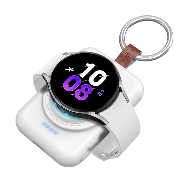 Oplader med powerbank 1800mAh til Samsung Galaxy Watch - Hvid