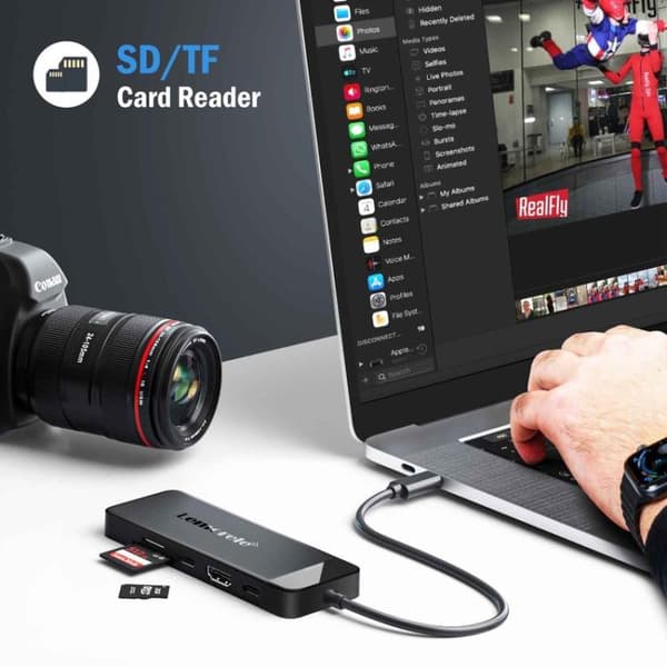 Lemorele Dockningsstation TC92 9-i-1 med HDMI 4K, Ethernet och