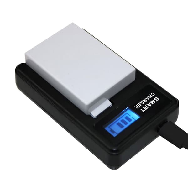 Canon LP-E8-USB-laturi, jossa on LCD-näyttö