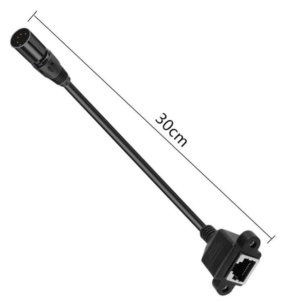 Lydkabel XLR 5-polet han til RJ45 hun – 30 cm Sort