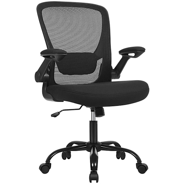 Ergonomisk kontorstol med armlæn og justerbart ryglæn - Sort