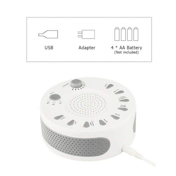 Sleep Easy White Noise Machine, jossa on 9 rentouttavaa äänitil