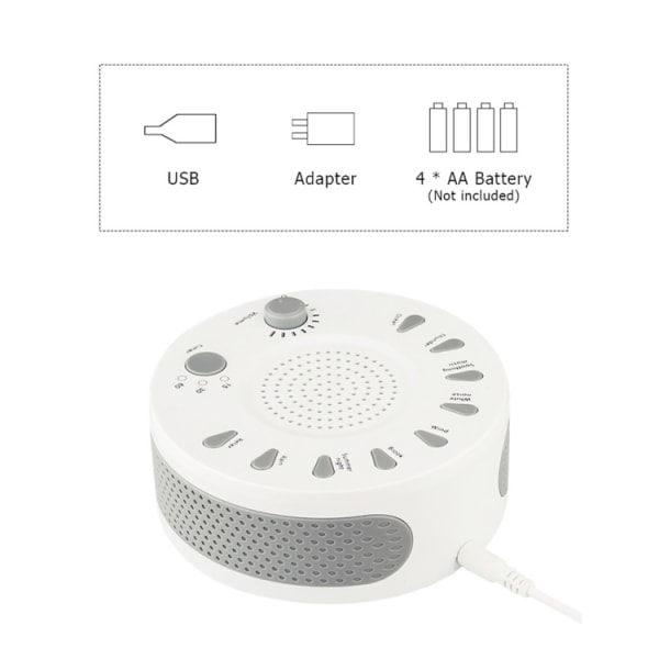 Sleep Easy White Noise Machine med 9 afslappende lydtilstande