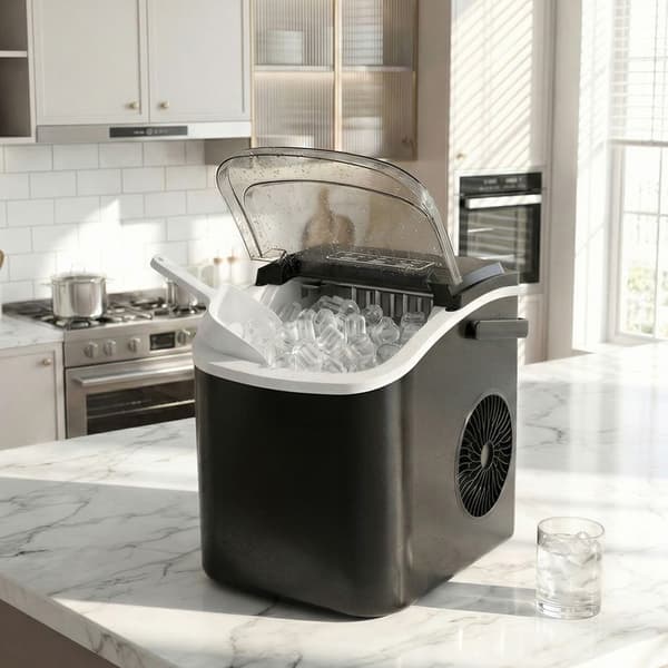 Selvrensende ismaskin / svart isbitmaskin, 12 kg per døgn / to