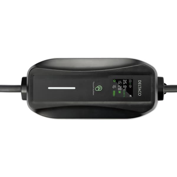 Deltaco E-Charge -latauskaapeli LED-näytöllä, 3-vaiheinen Mode