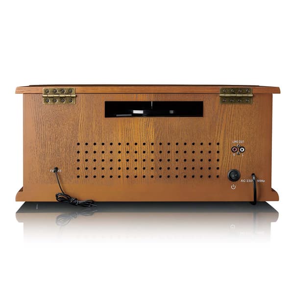 Lenco TCD-2551WD retro skivspelare i trä med Bluetooth, CD och