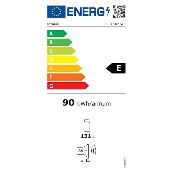 Ströme kylskåp 131L HS-173LN – energisnål kyl för små utrymmen