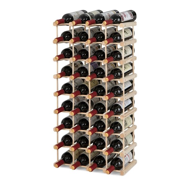 Puinen viiniteline 36 pullolle