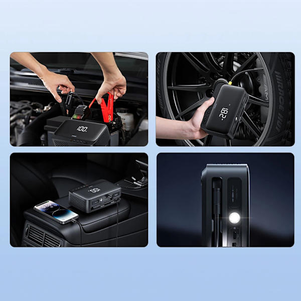 Baseus Super Energy 4i1 600A Powerbank / Kompressor / Ficklampa