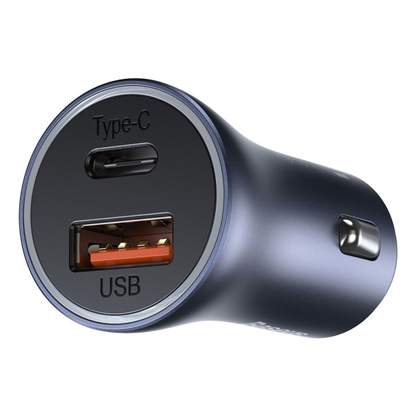 Baseus billader 1 x USB 1 x USB-C 40 W Grå