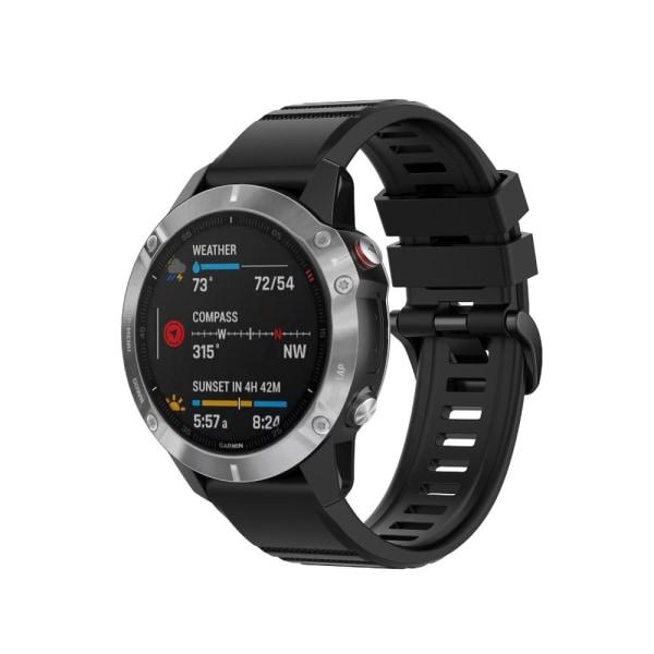 Armbånd i silikone til Garmin Fenix ​​6X - 26mm - Sort