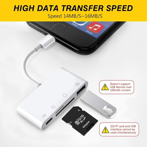 Lightning til Memorycardlæser + USB & Lightning