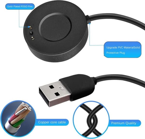 USB-latauskaapeli Withings Scan Watch -älykellolle 1 m – Musta