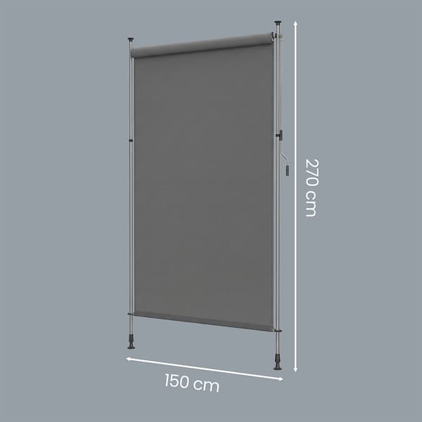 Vertikal markis 150 x 220–300 cm / höjdjusterbart insynsskydd /