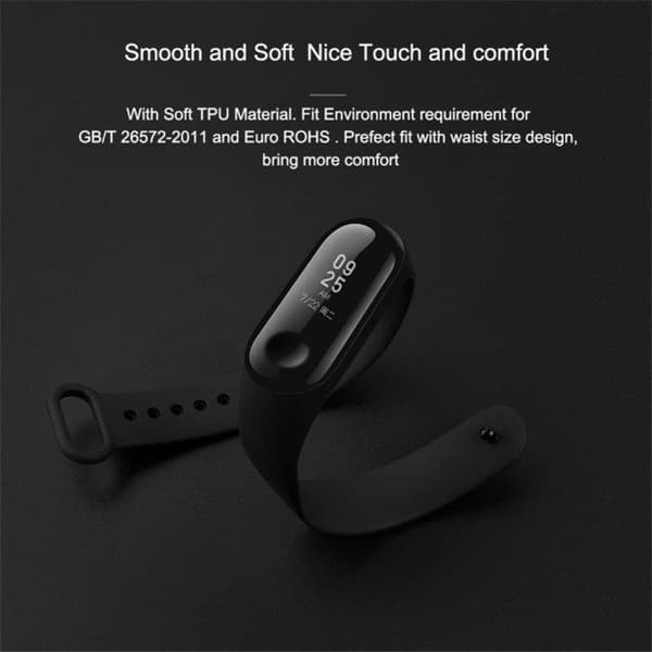 Kellon hihna Xiaomi Mi Band 4 - Musta varten - Musta