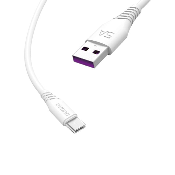 Dudao USB-Kabel USB till USB-C 5A 2m - Vit