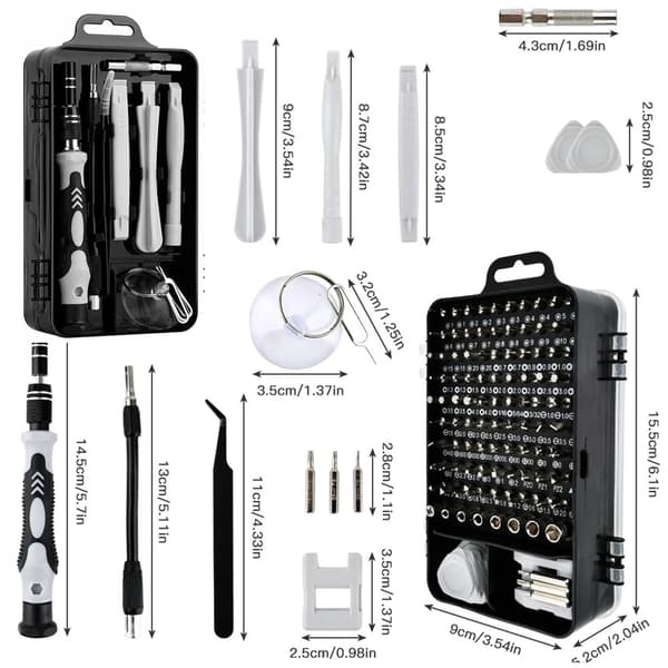 Præcisionsskruetrækkersæt Torx 118-i-1 / Magnetisk reparationss