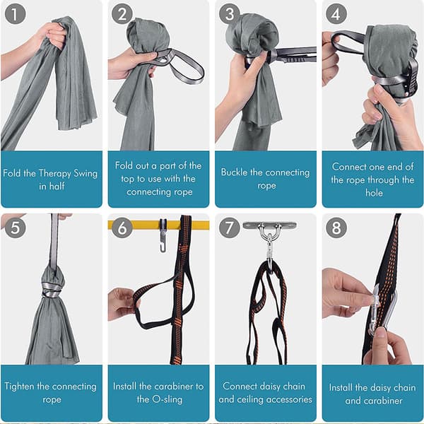 Elastisk hammock i nylon 150×280 cm / liten hängmatta för inom-