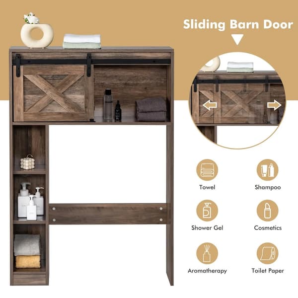 Förvaringsskåp över toaletten - Brun