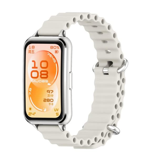 Silikonarmbånd til Huawei Band 11/11 Pro – Grå/sølv / Blødt urr