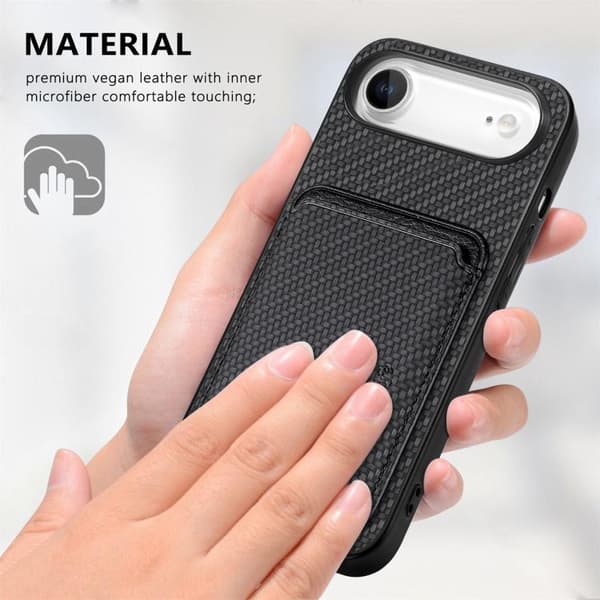 Bagcover med magnetisk kortholder til iPhone Air - Sort