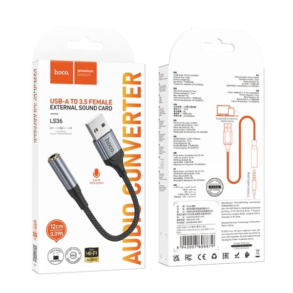 Externt ljudkort USB till 3,5 mm med ljudförbättring