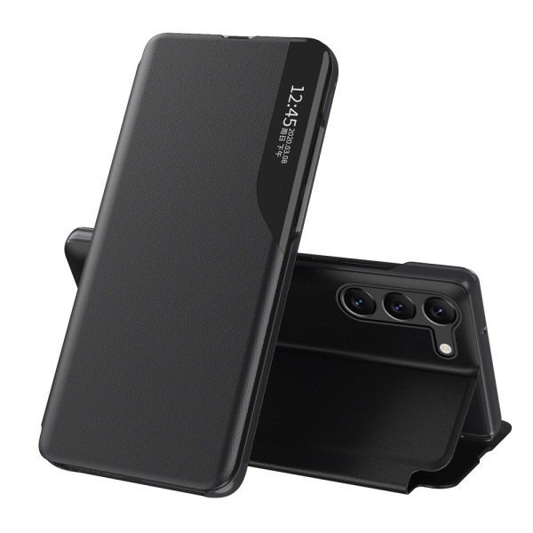 Konstläderfodral med ställ till Samsung Galaxy S24 - Svart