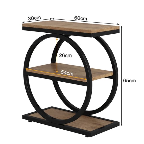 Sidebord 60×30×65 cm / aflastningsbord med 3 hylder / lille sof
