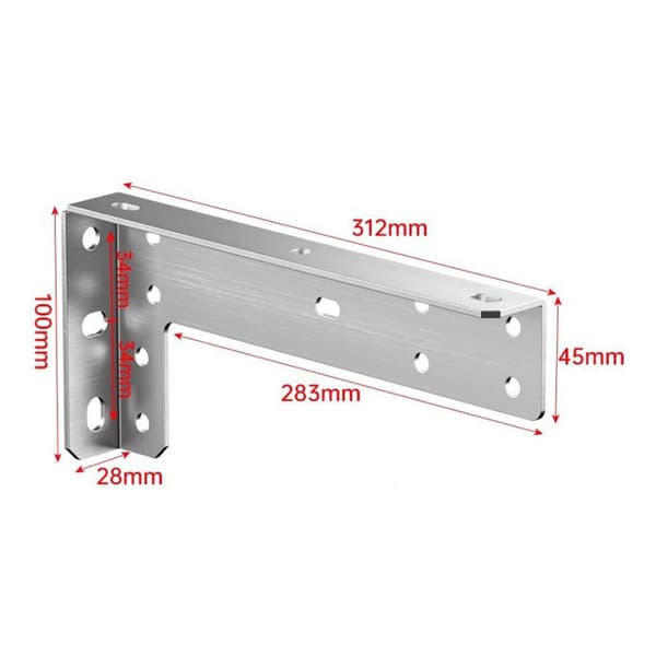 Kraftiga konsoler till flytande möbler 31,2cm 2-pack - Rostfrit