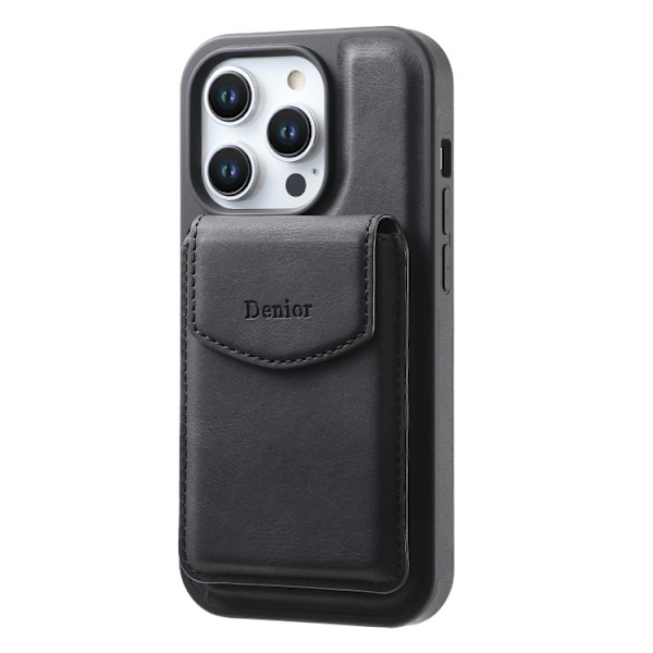 Konstläderskal med magnetisk korthållare till iPhone 16 Pro Max
