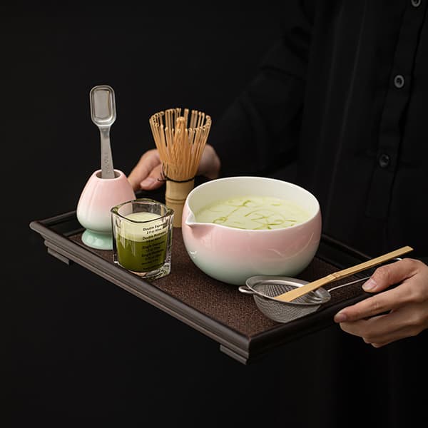 Matcha-tesæt / 7-delt matcha-sæt i farveovergang / matcha-sæt m
