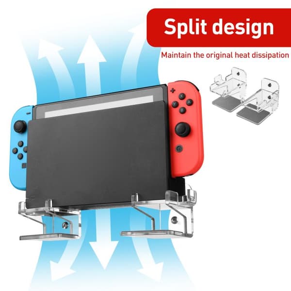 Väggfäste i klarplast till Nintendo Switch 1/2
