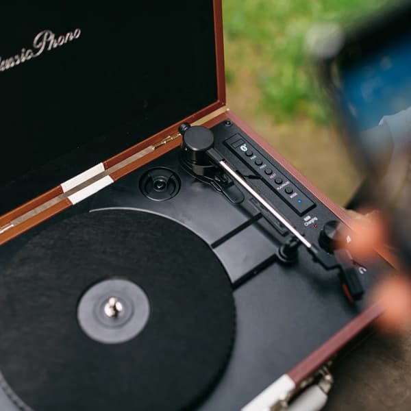 Lenco TT-120 bærbar pladespiller i retrokuffert med Bluetooth o