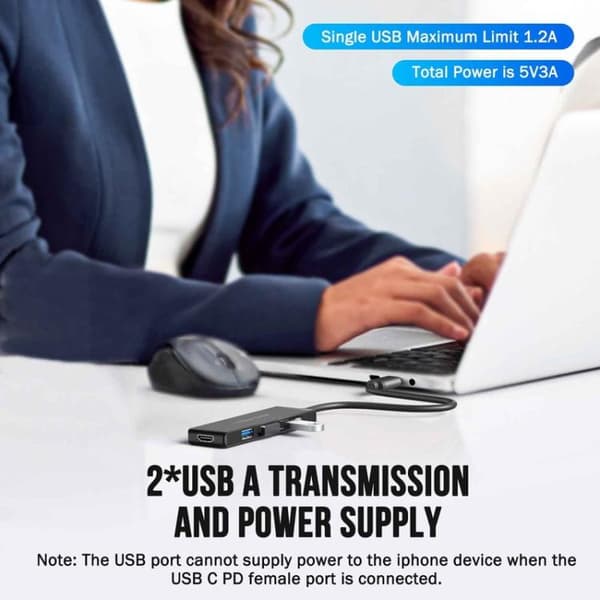 Lemorele TC22L 5-i-1 USB-C-dockningsstation / USB-C-hubb med 4K