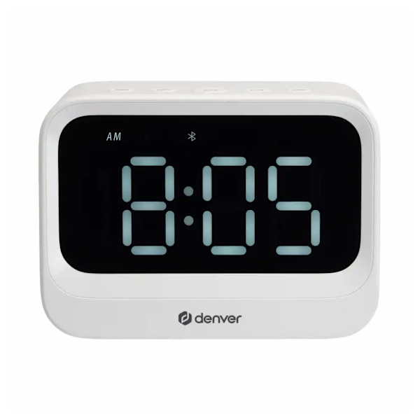 Denver EC-54W Herätyskello Bluetooth-kaiuttimella - Valkoinen /