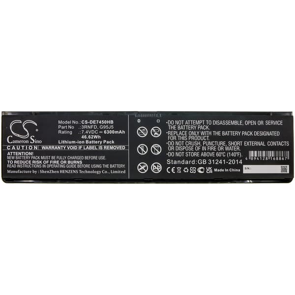 Laptopbatteri 6300 mAh til Dell Latitude E7250 / E7440 / E7450