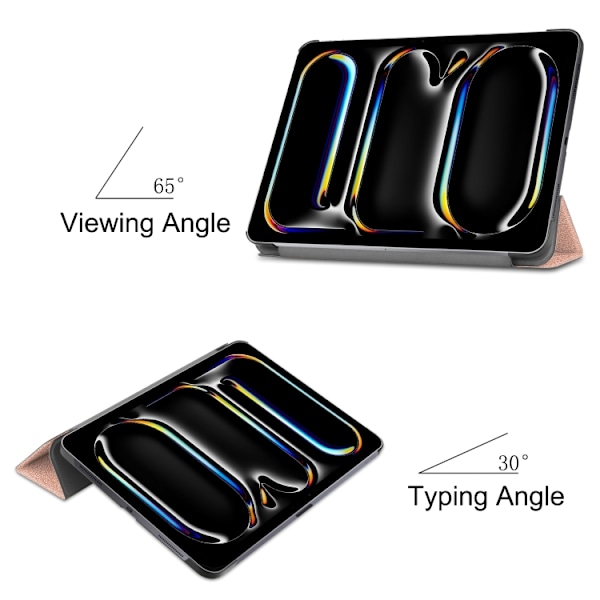 Kunstlædertaske med stativ til iPad 13 (2024) - RoseGold