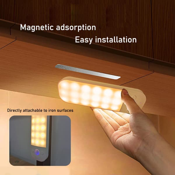 LED-lampe med magnet og bevægelsessensor / genopladelig LED-lam