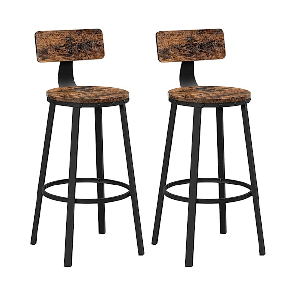 Baarijakkarat selkänojalla 73 cm korkea istuin 2-pack - Rustic