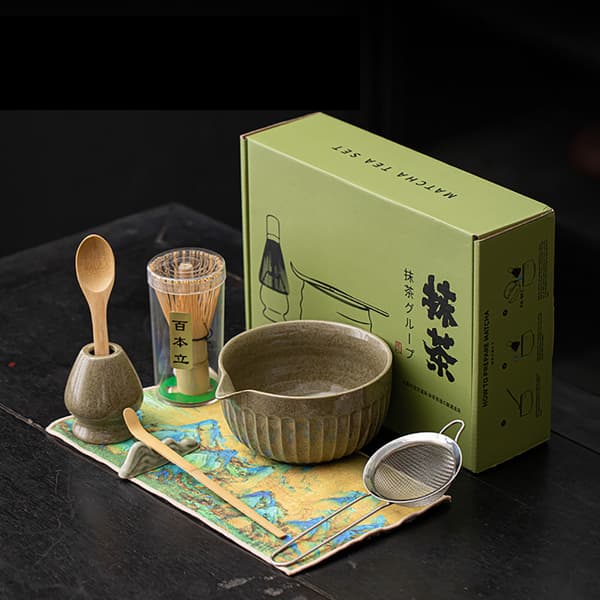 Matcha Tea Set / Chrysanthemum matchaset med 8 delar / matcha-s