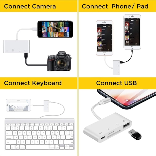 Lightning til Memorycardlæser + USB & Lightning