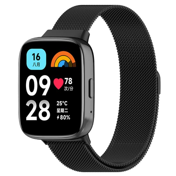 Armbånd Milanese til Xiaomi Redmi Watch 3 Lite - Sort