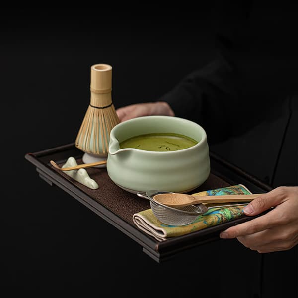 Matcha Tea Set / Unpatterned Ru Yao matchaset med 8 delar / mat