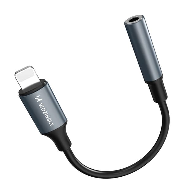 Wozinsky Lydadapter Lightning - 3,5mm - Sort