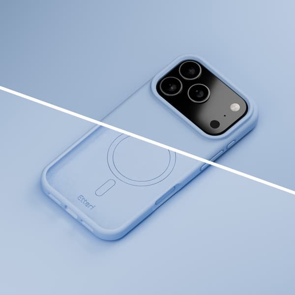 Etteri MagSafe-cover til iPhone 17/18 Pro Max – Lysblåt / Silik