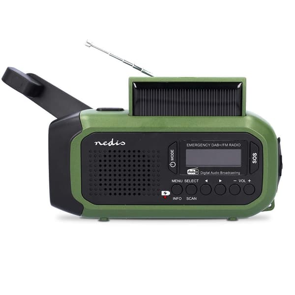 Nedis Nødradio med håndsving og solcellepanel - DAB+/FM med pow