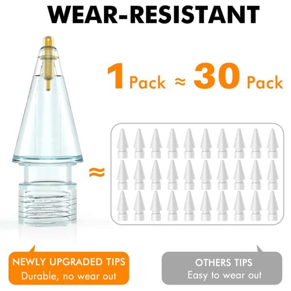 Ersättningsspetsar 1,05 mm till Apple Pencil 1 & 2 – 4-pack