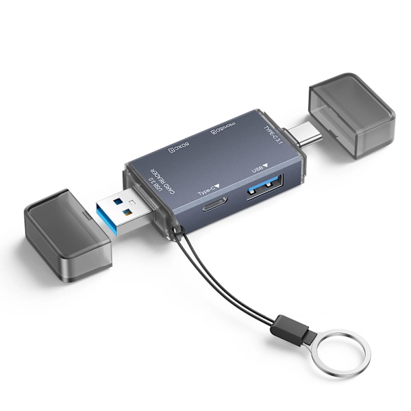 4-i-1 SD Kortläsare med USB och USB-C